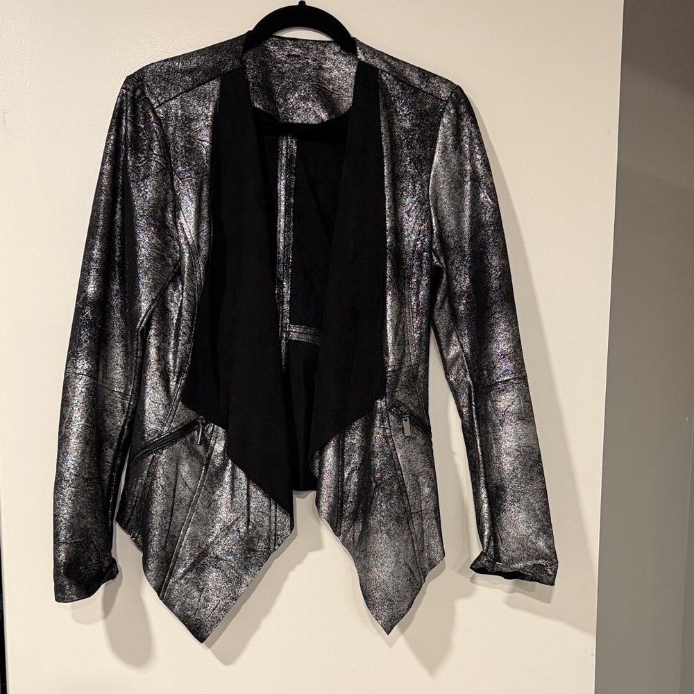 Women's Metallic Silver and Black Jacket
